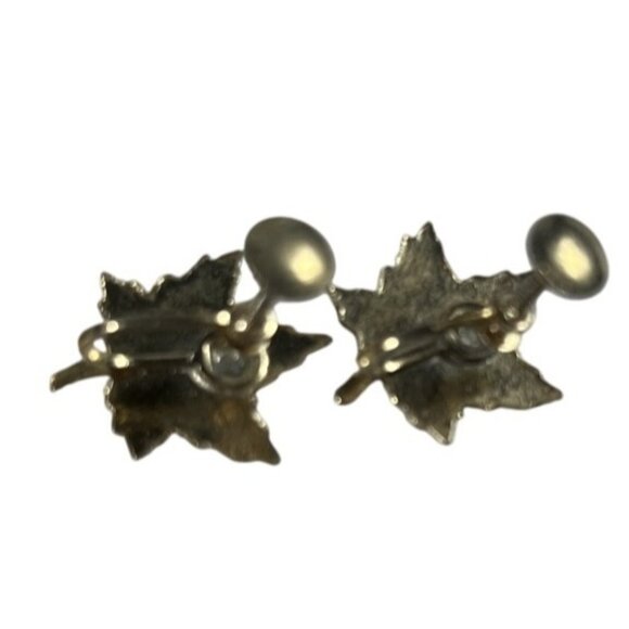 Vintage Niagara Falls Canada Maple Leaf Pin & Screw-Back Earrings Set Gold-Tone - Picture 8 of 8